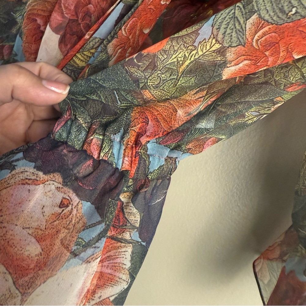 Haute Hippie Silk Sheer Floral Blouse - Picture 6 of 11